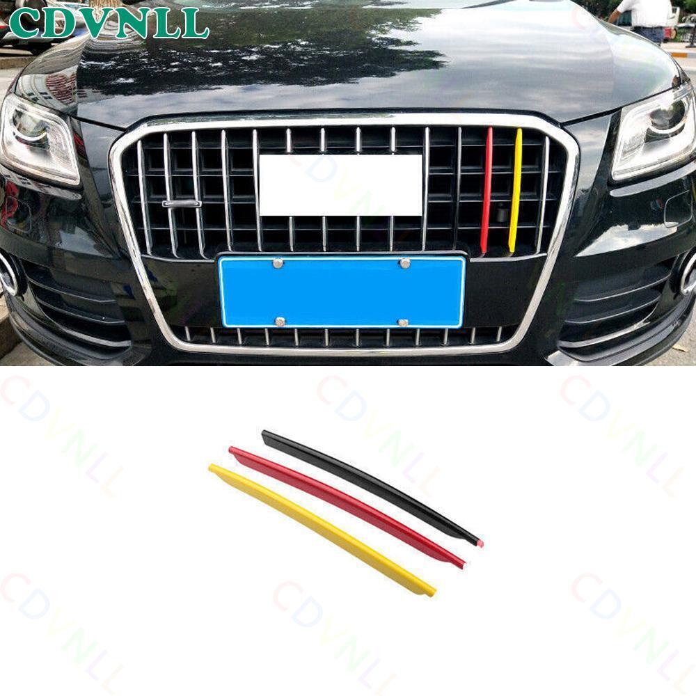 For Audi Q5 Quattro 13-17 Black&Red&Yellow Front Bumper Center Grille Mess Strip