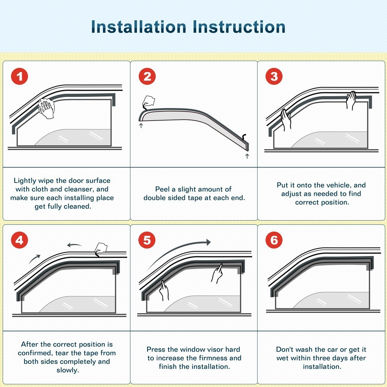 Window Visors Sun Rain Guards Wind Deflectors For 2009-15 Honda Pilot