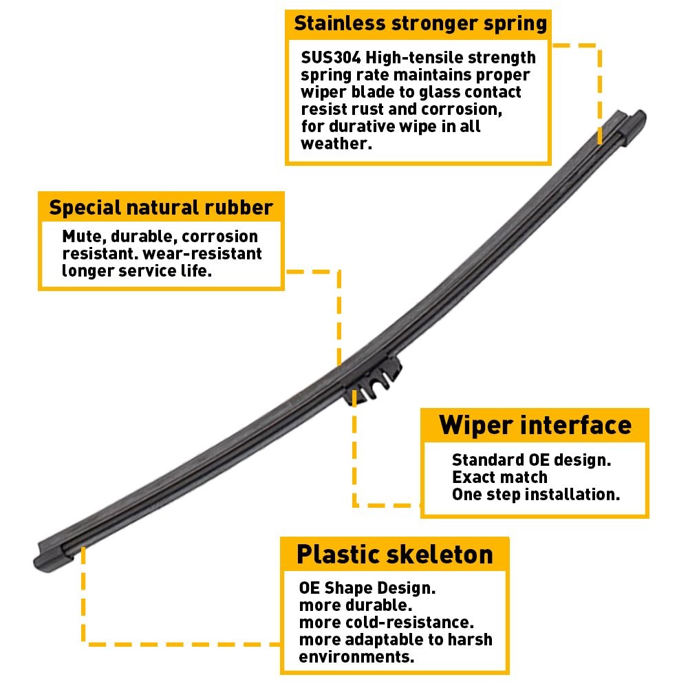 Rear Window Windshield Wiper Arm & Blade Set For 2013-2017 Ford Escape 1-5Set
