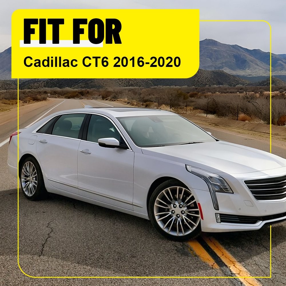 6x Gloss Black Door Pillar Posts Cover Trim For 2016 2017 2018-2020 Cadillac CT6