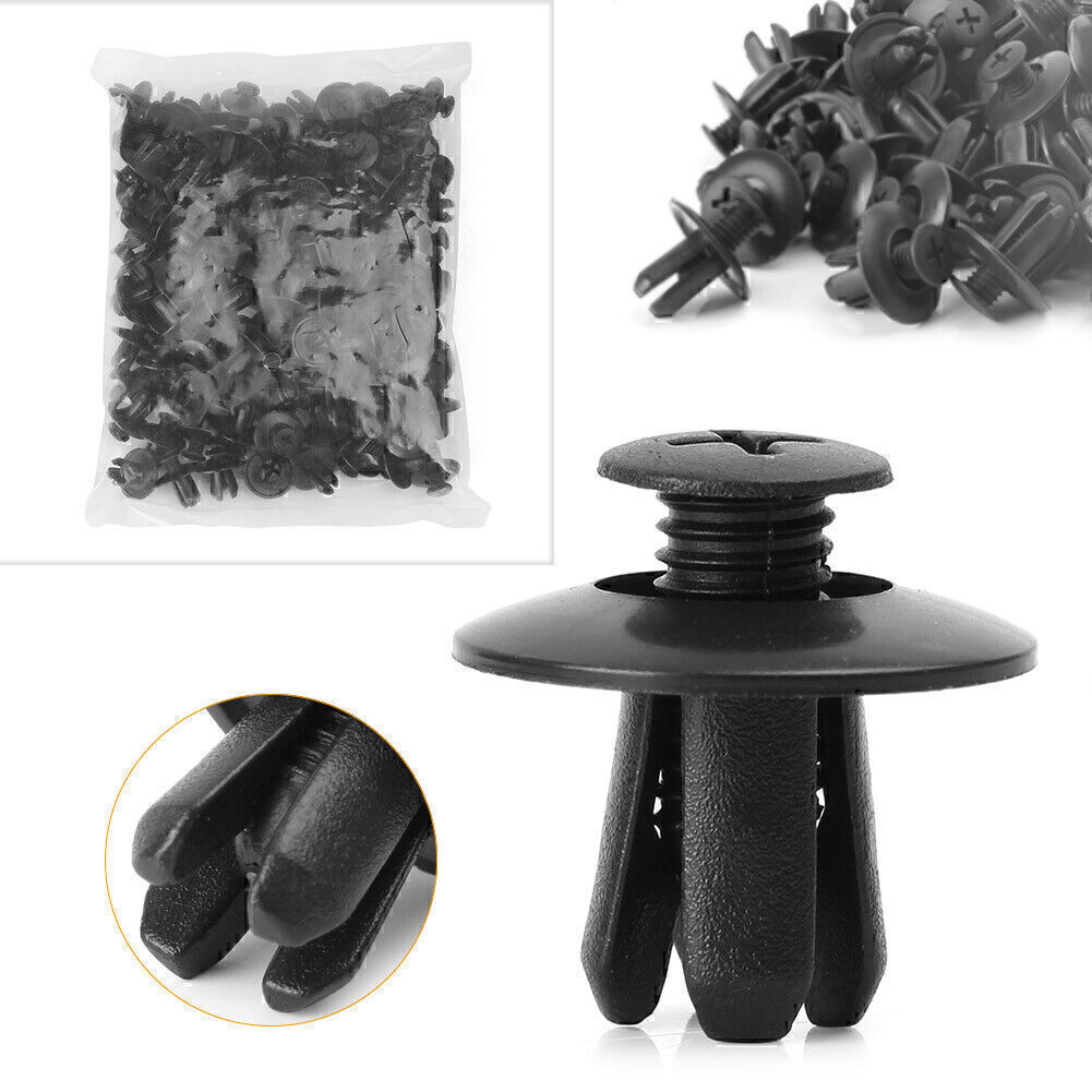 120pcs Car Auto 8mm Hole Dia Plastic Rivet Fastener Fender Bumper Push Pin Clips