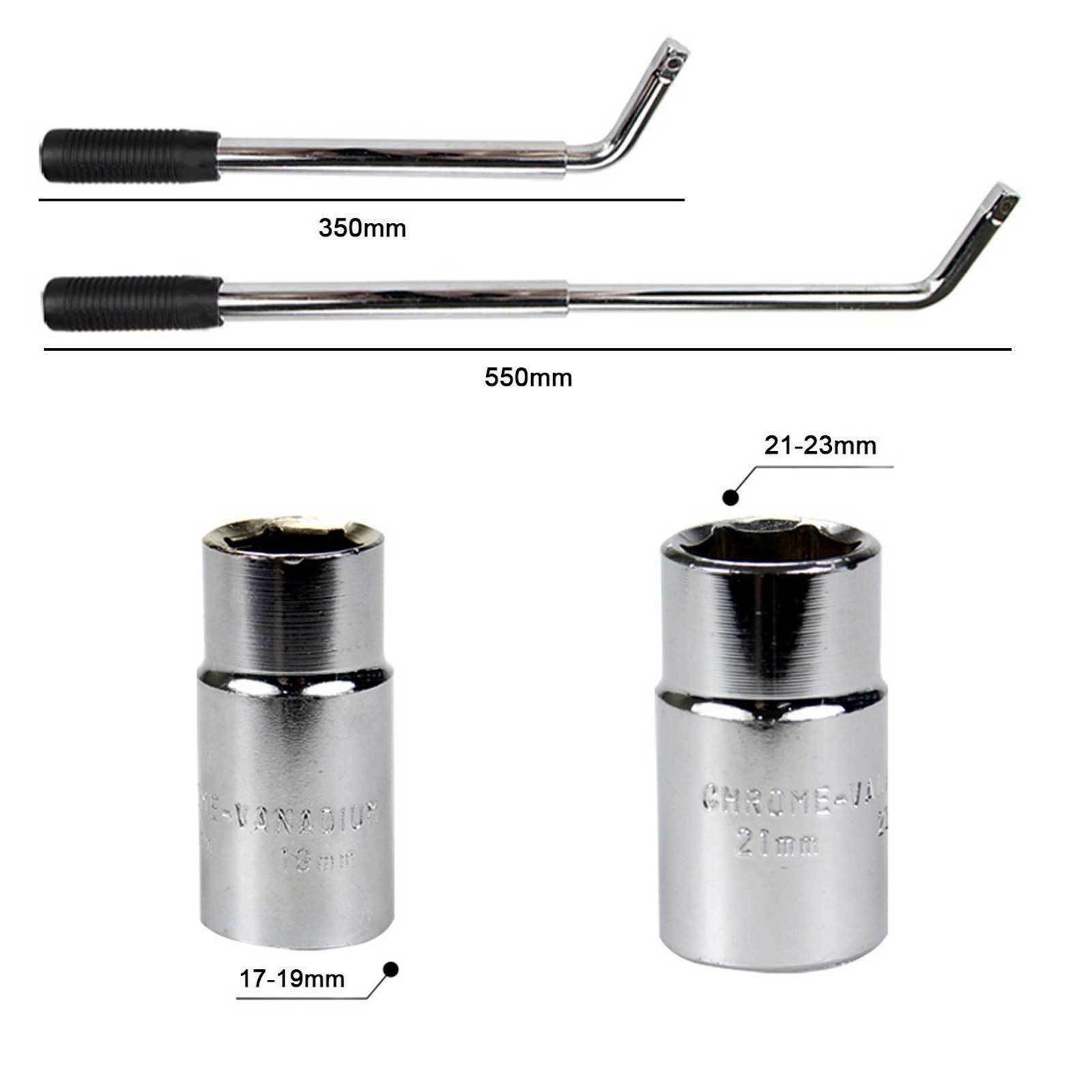 Lug Wheel Brace Wrench Tyre Spanner Sockets Nut Removal Repair Kit 17 19 21 23mm
