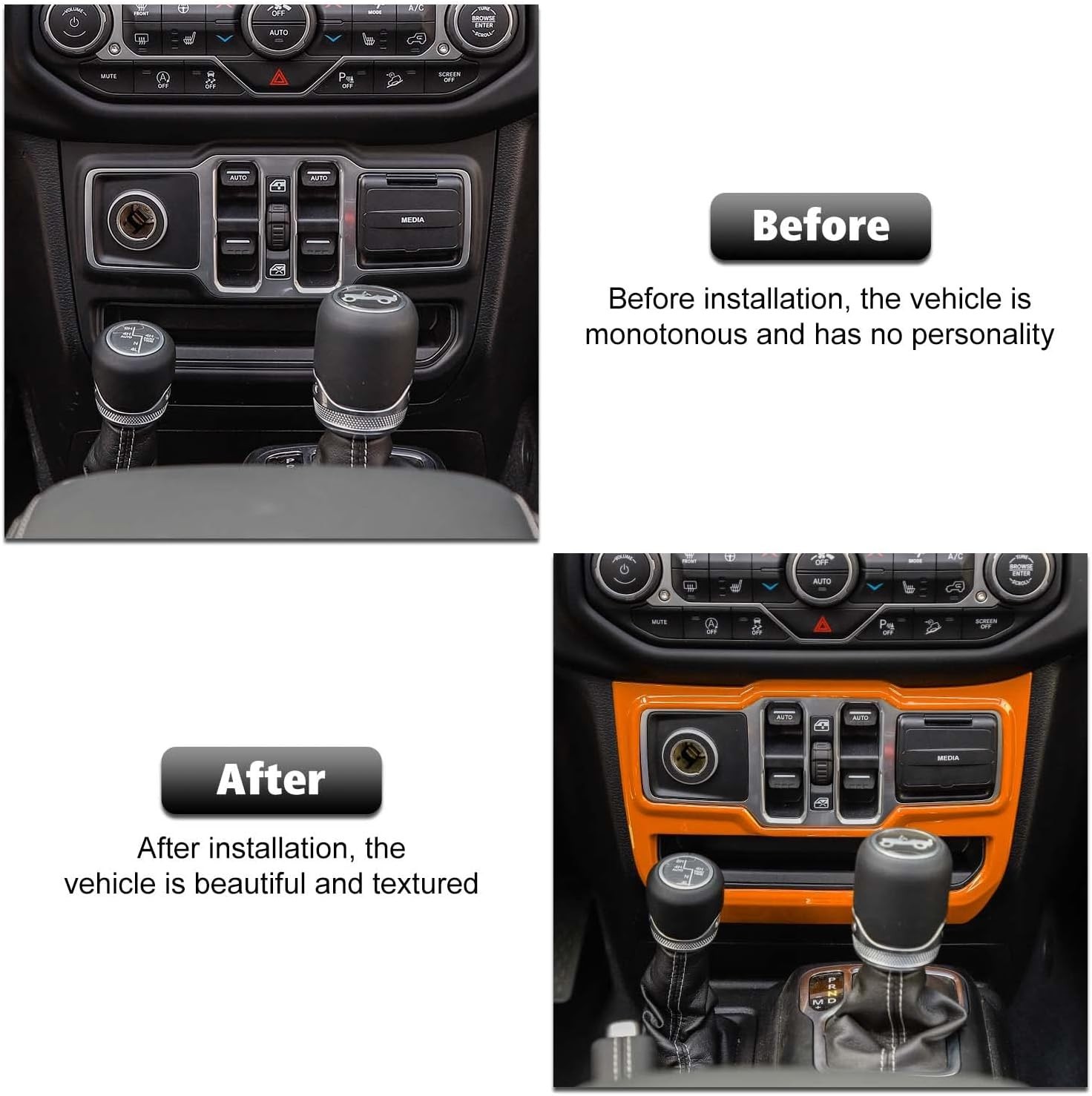 High-Quality ABS Window Control Trim for 2018-2024 Jeep Wrangler JL & Gladiator
