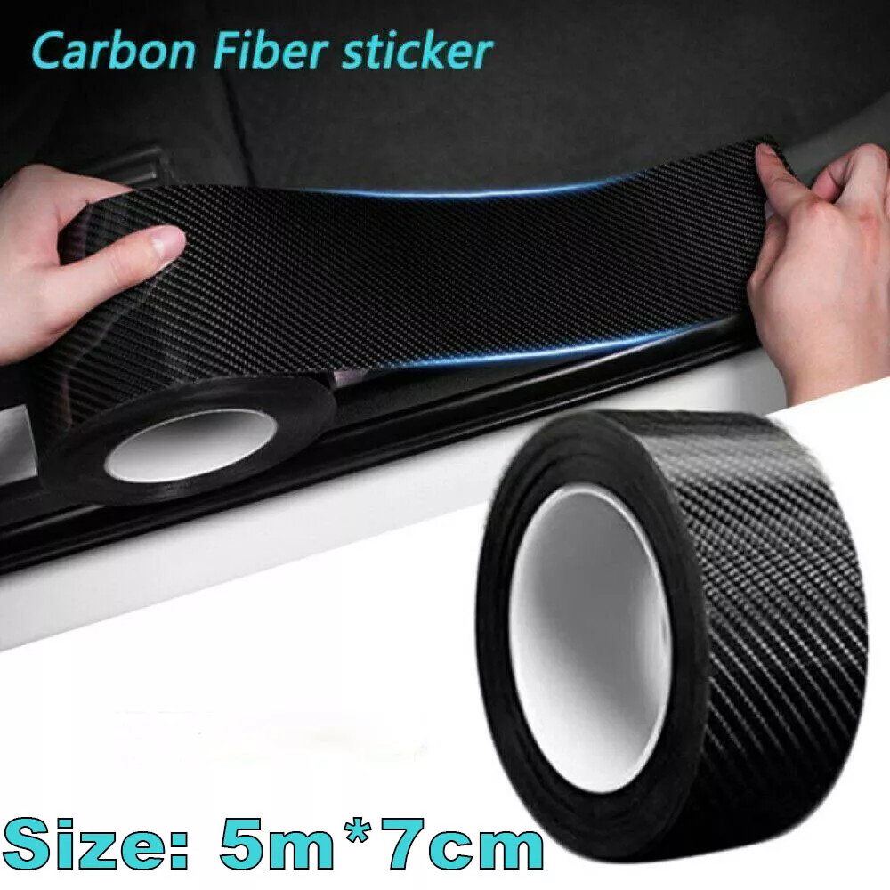 5CM Car Door Protector Sill Scuff Cover Sticker Antiscratch Strip Carbon Fiber