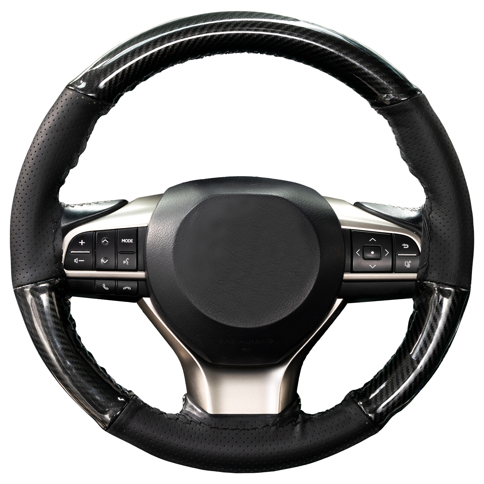 Carbon Fiber + Leather HYBRID Hand Sew Car Steering Wheel Cover Anti-Slip DIY US