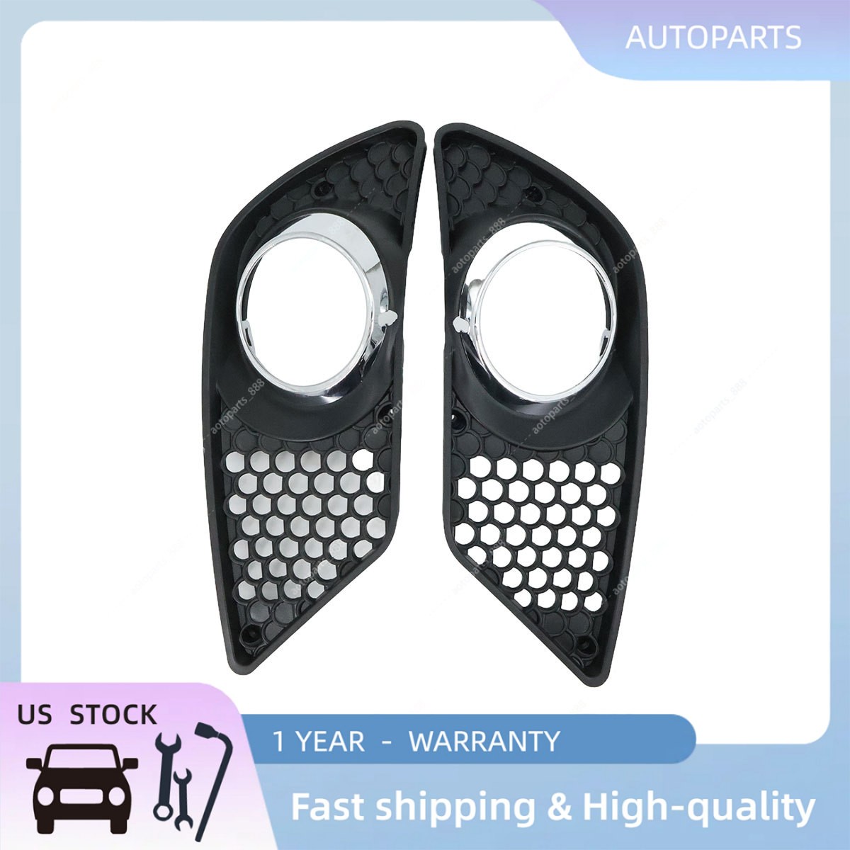 1 set Left & Right Fog Light Trim Set For Mercedes Benz W204 C230 C300 C350