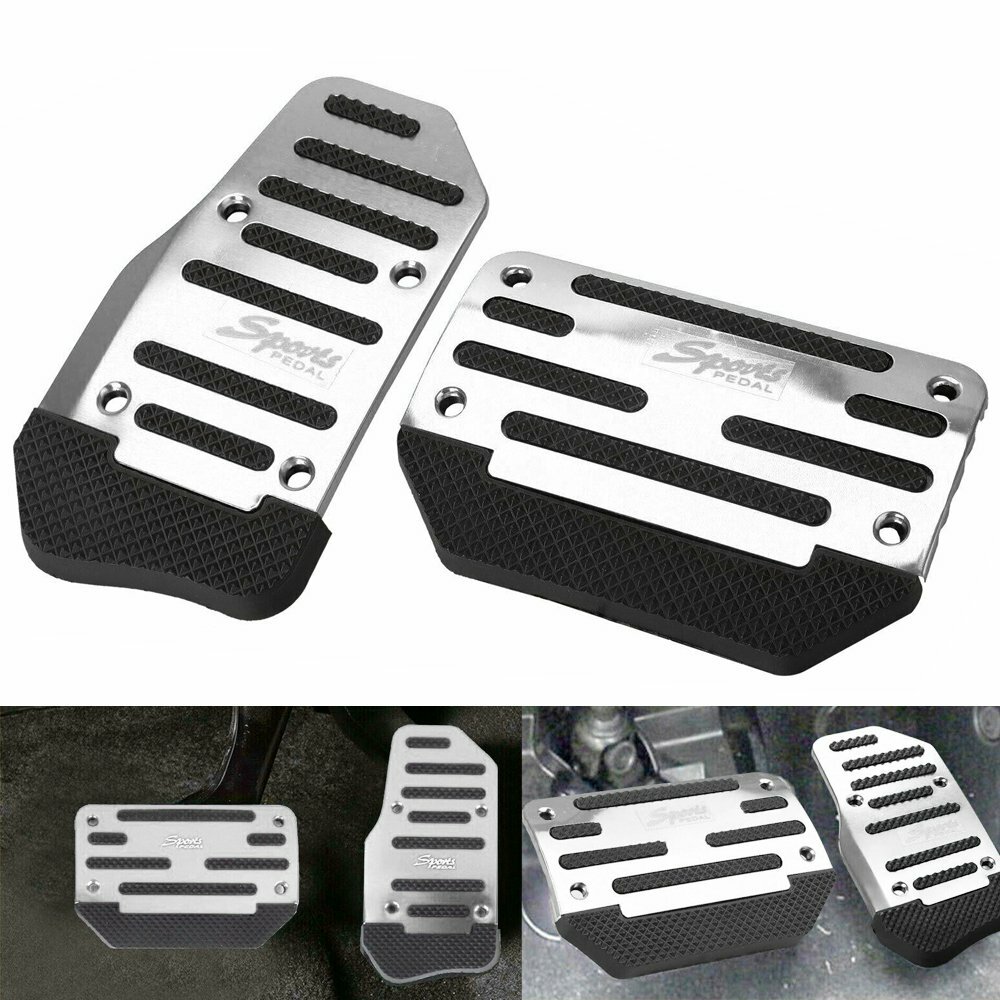 Silver Non-Slip Automatic Gas Brake Foot Pedal Pad Cover Car Part Ship For Free