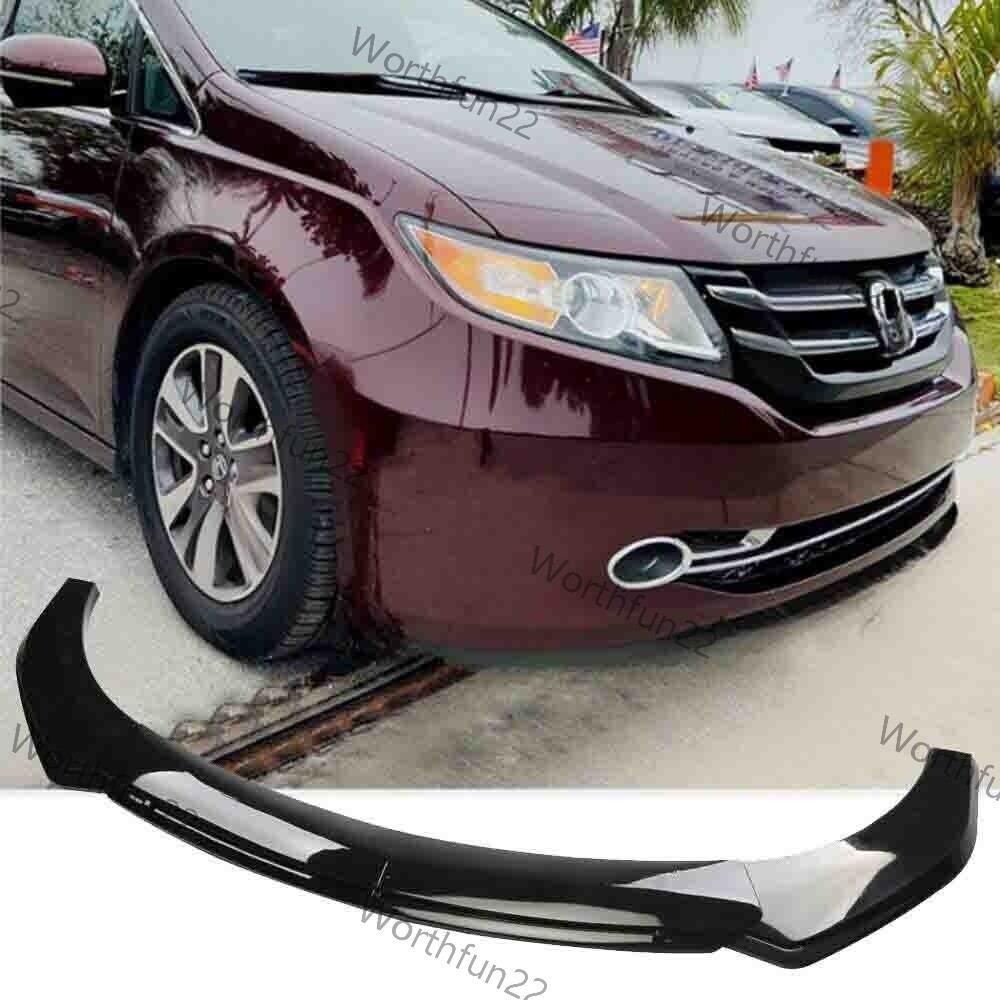 For Honda Odyssey 11-17 Glossy Black Front Bumper Lip Spoiler Splitter Body Kit
