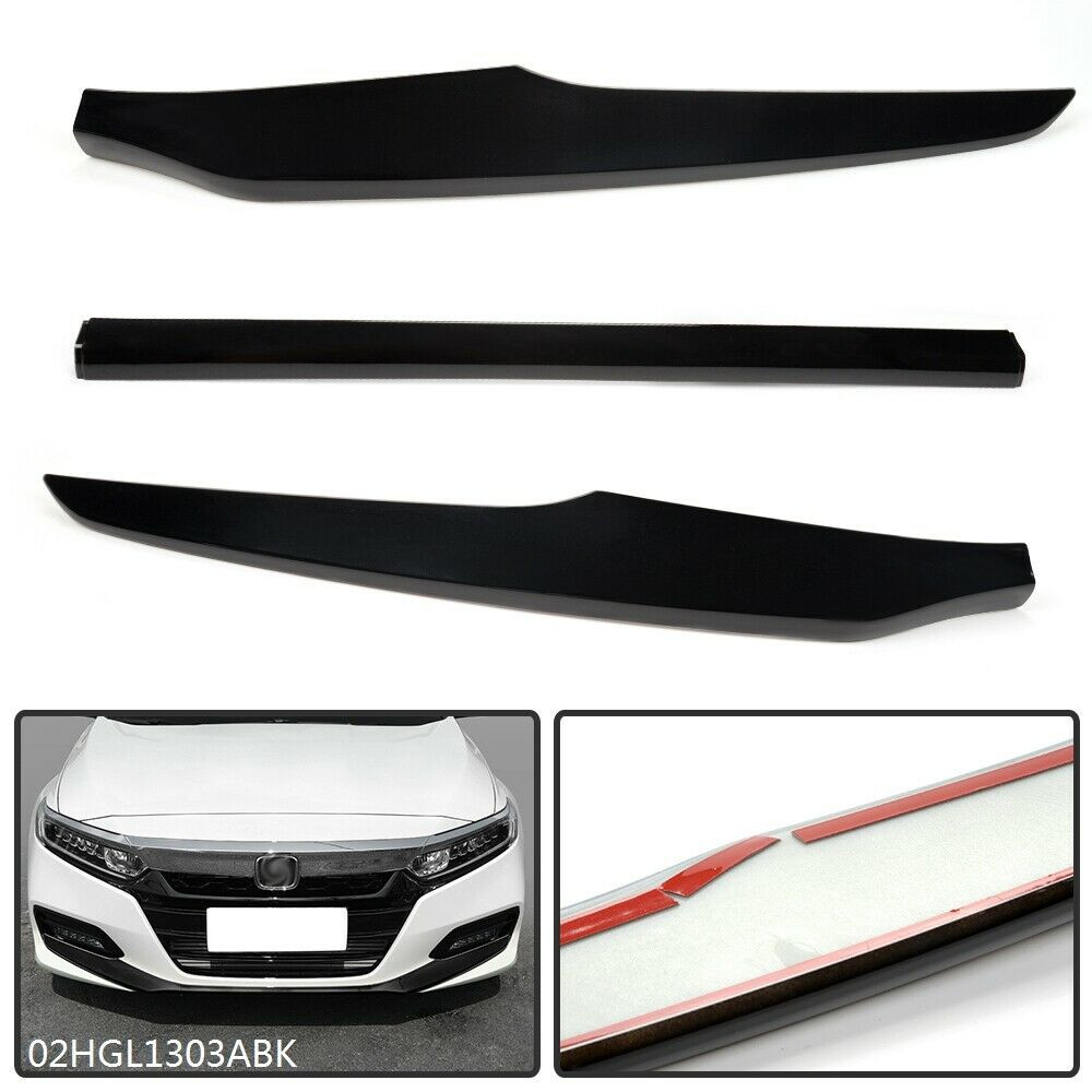 Fit For Honda Accord 2018-2019 Car Front Bumper Cover Lip Trim Gloss Black Kit