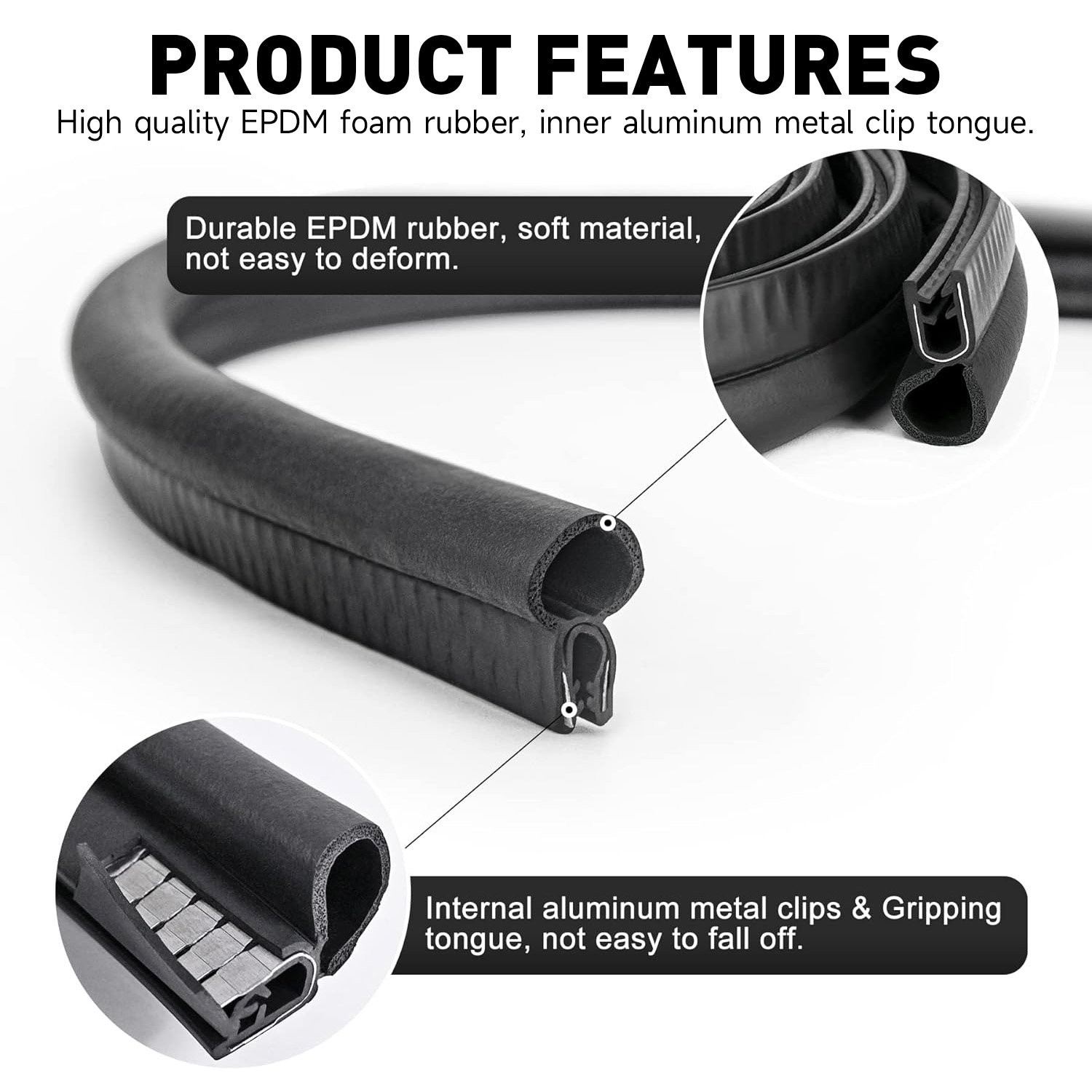 Black 4M U Shaped Rubber Seal Car Door Edge Guard Molding Trim Protectors Strip
