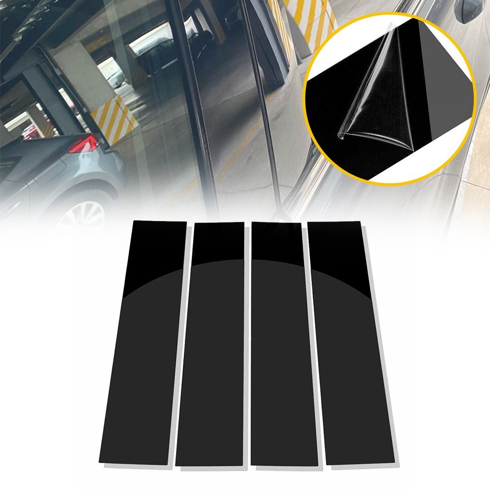 4X Black Pillar Door Cover Post Trim Window For Ford 2004-14 F150 F-150 Durable