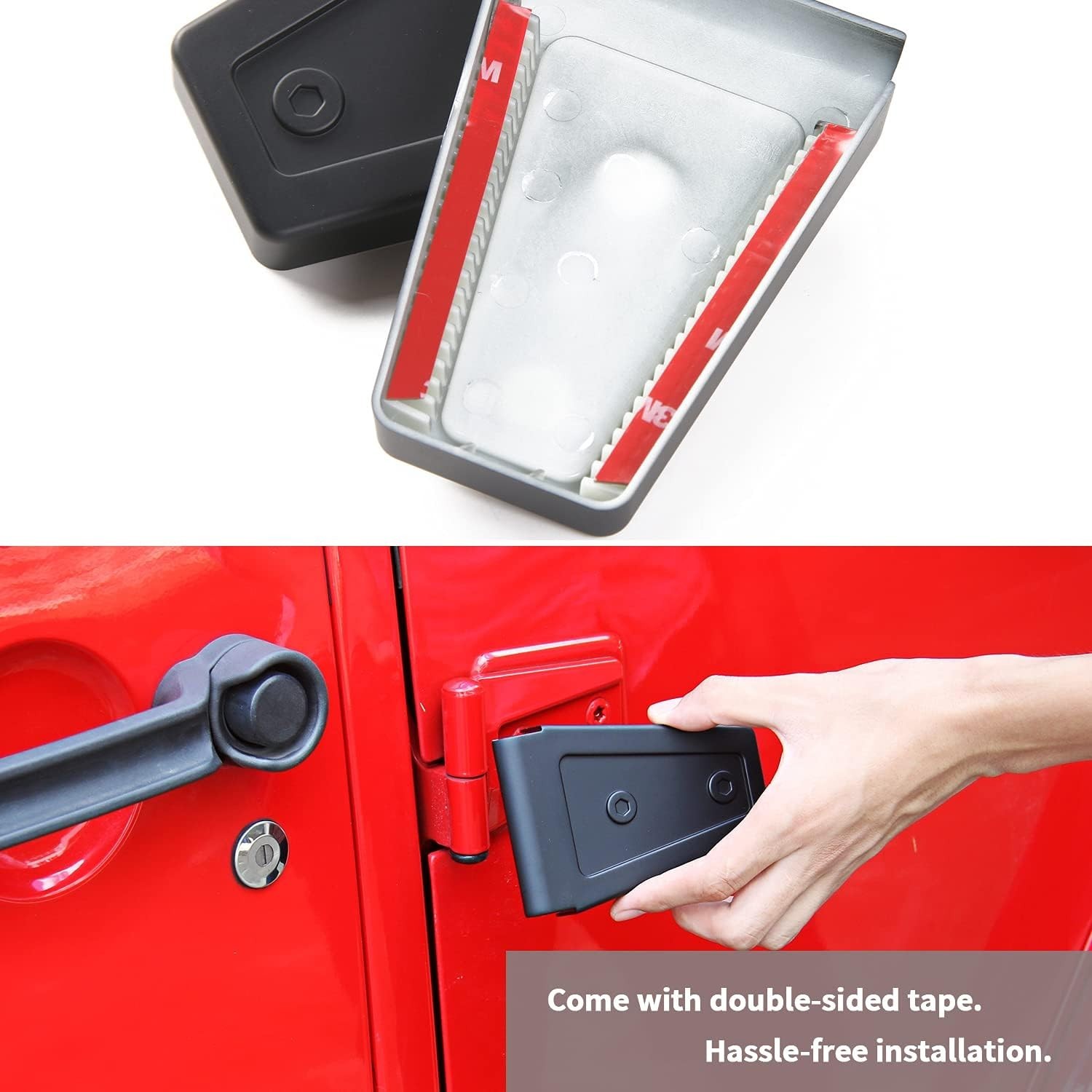 Precision Molded Black Door Hinge Covers for 2007-2018 Jeep Wrangler JK/JKU