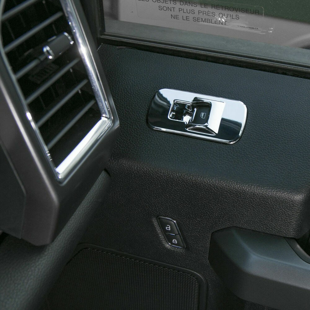 4x Car Window Lift Panel Switch Trim Decor Cover fit for Ford F150 2015+ Chrome