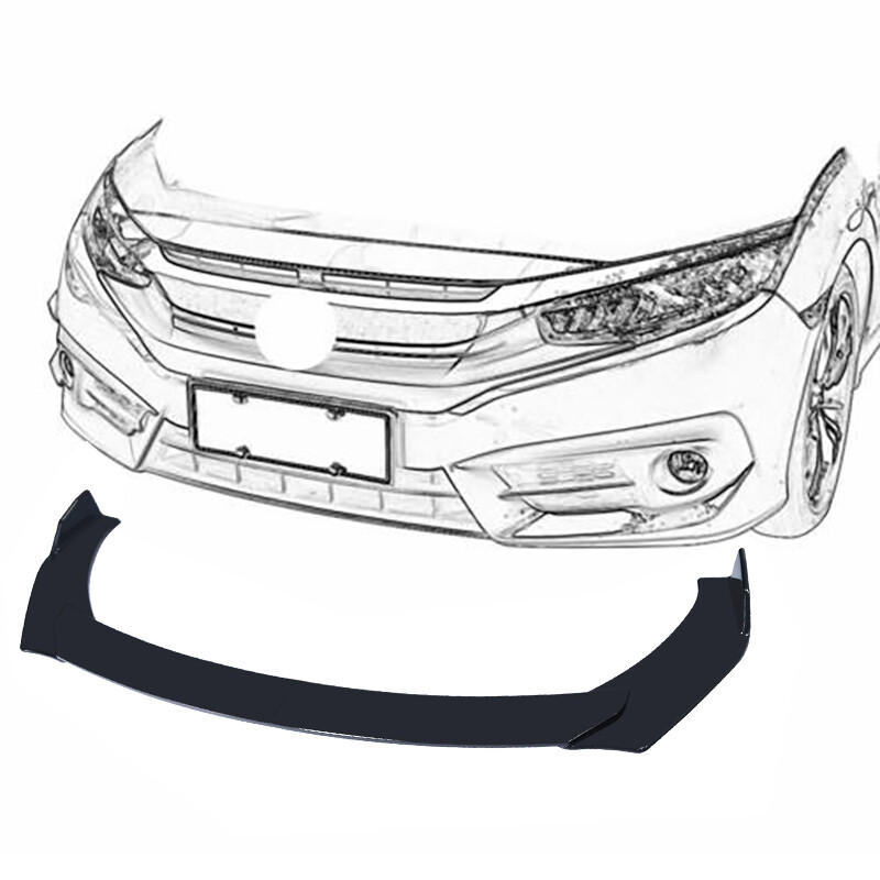For 2005-2007 Honda Odyssey Van Front Bumper Lip Splitter Spoiler + Strut Rods