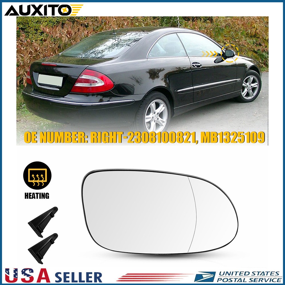 Left Right Heated Mirror Glass For Mercedes Benz CLK Class 2003-2009 1/2X