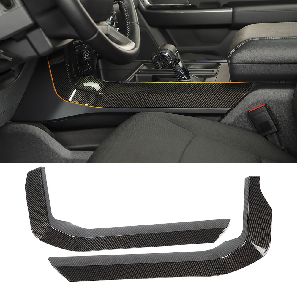 Carbon Fiber Gear Shift Side Panel Trim Accessories For Ford F150 F-150 2021-22