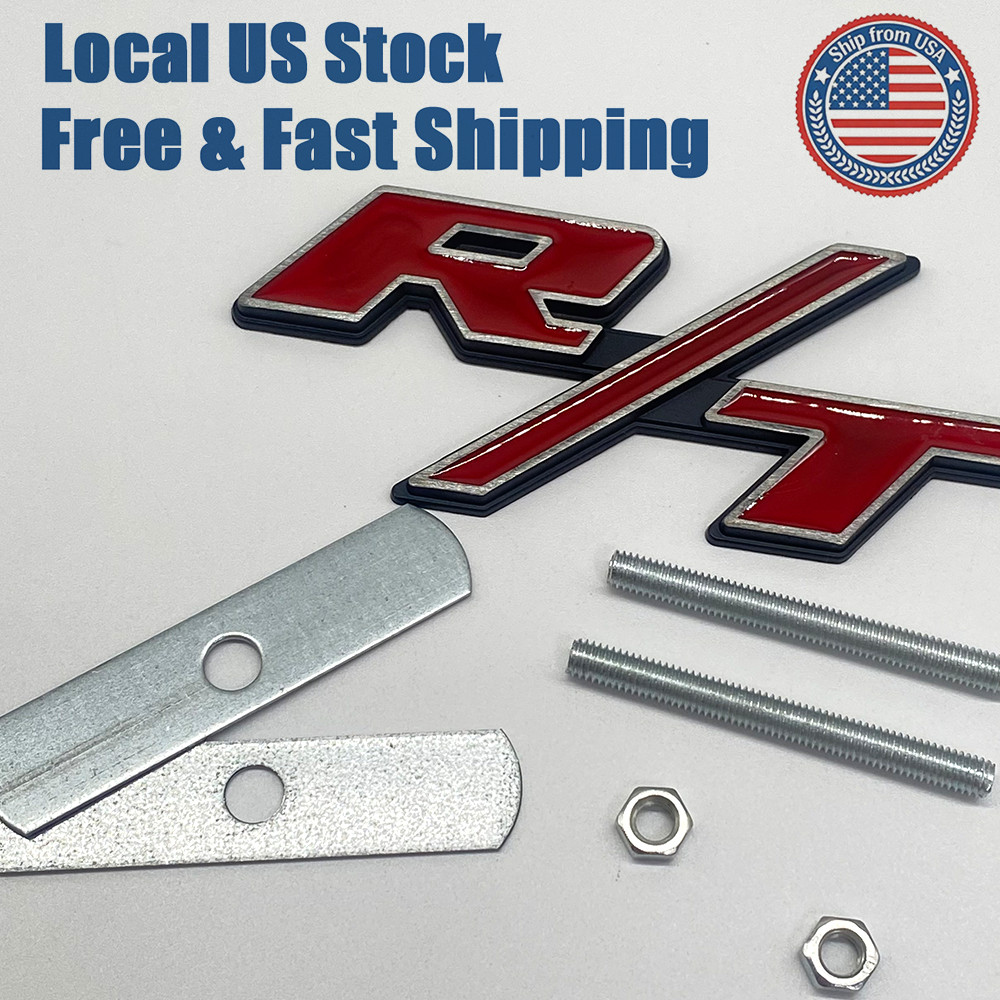 3D Metal Red Chrome Letter Badge For R/T RT Front Grille Emblem Nameplate