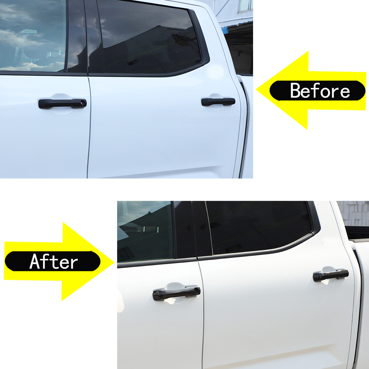 Carbon Fiber Side Mirror + Side Door Handle Cover Trim For Toyota Tundra 2022-24