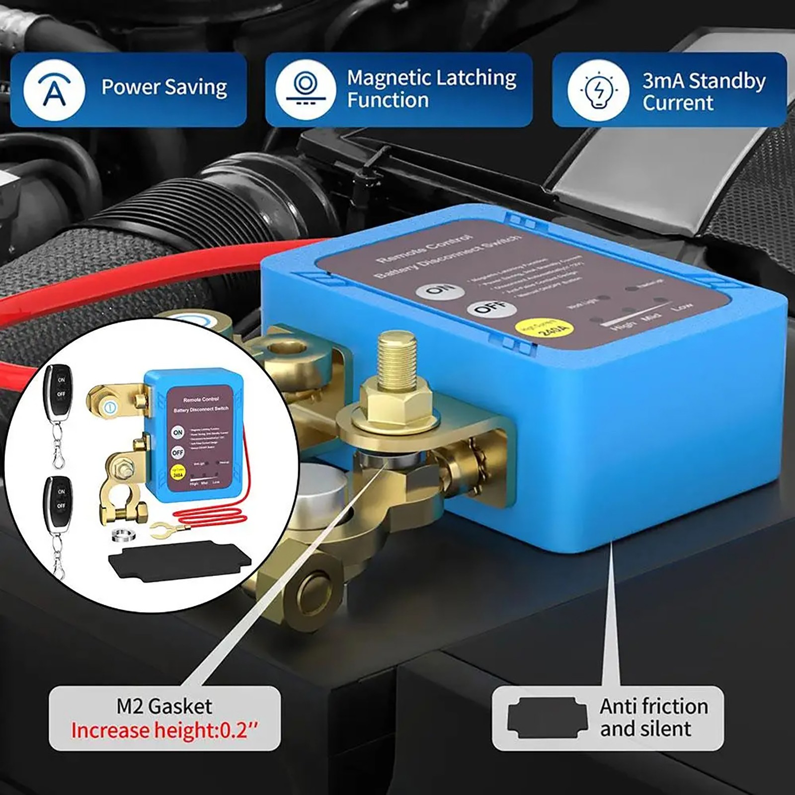 12V 240A Remote Battery Disconnect Switch Replacement Part For Auto RV ATV
