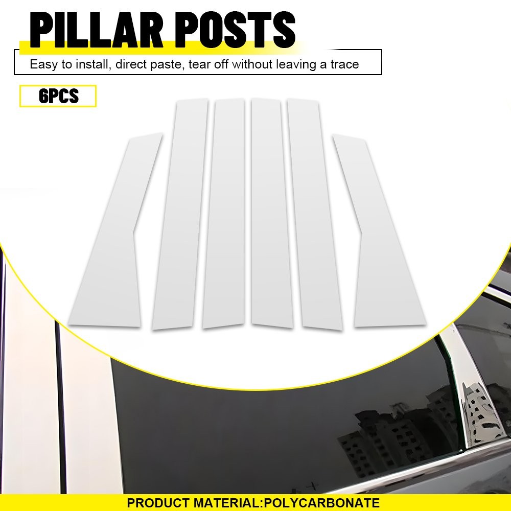 6Pcs Polycarbonate Window BC Pillar Post Cover Trim For Honda CRV 2012-2016