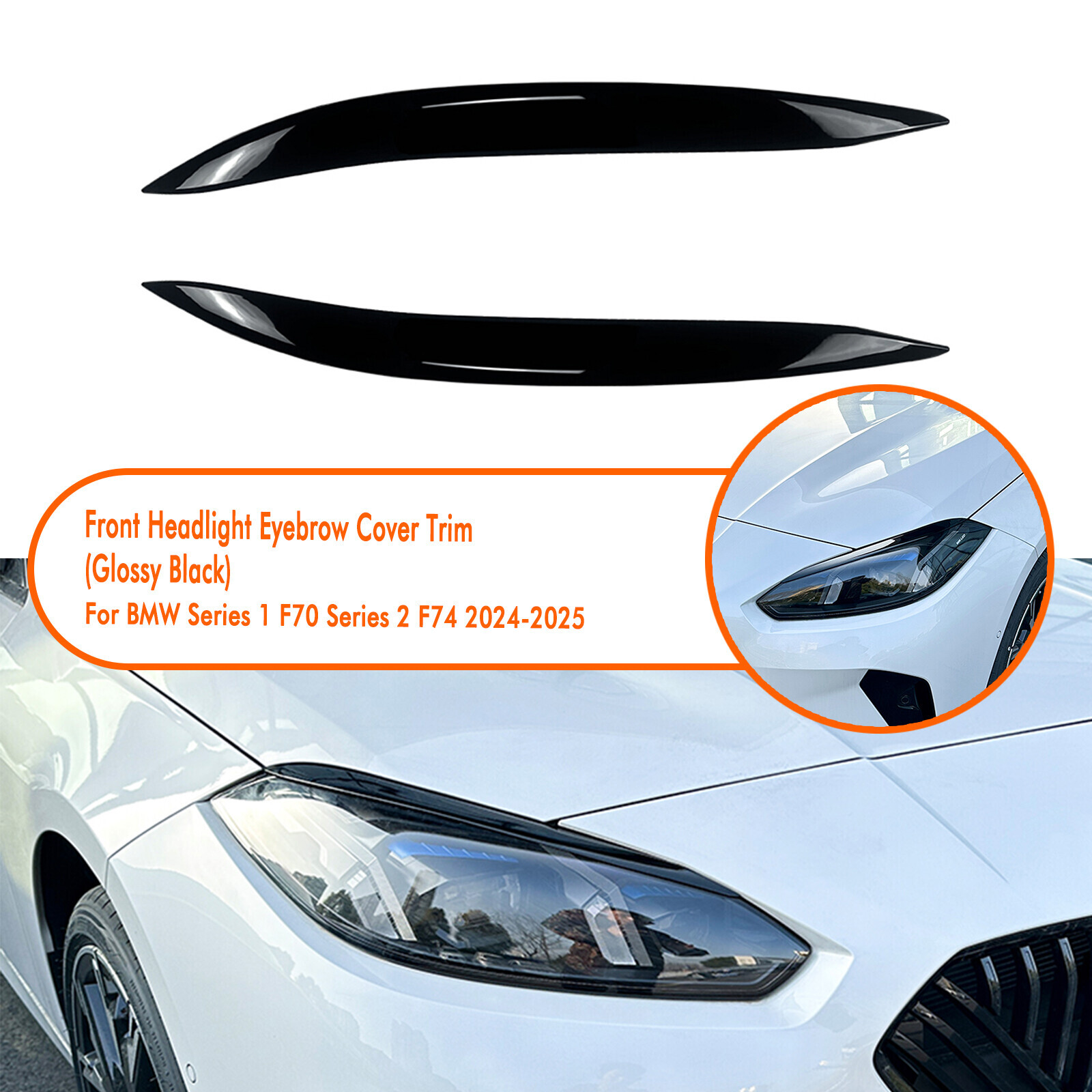 Car Headlight Eyebrow Decor For 2024-2025 BMW 1 Series F70 2 F74 Gran Coupe