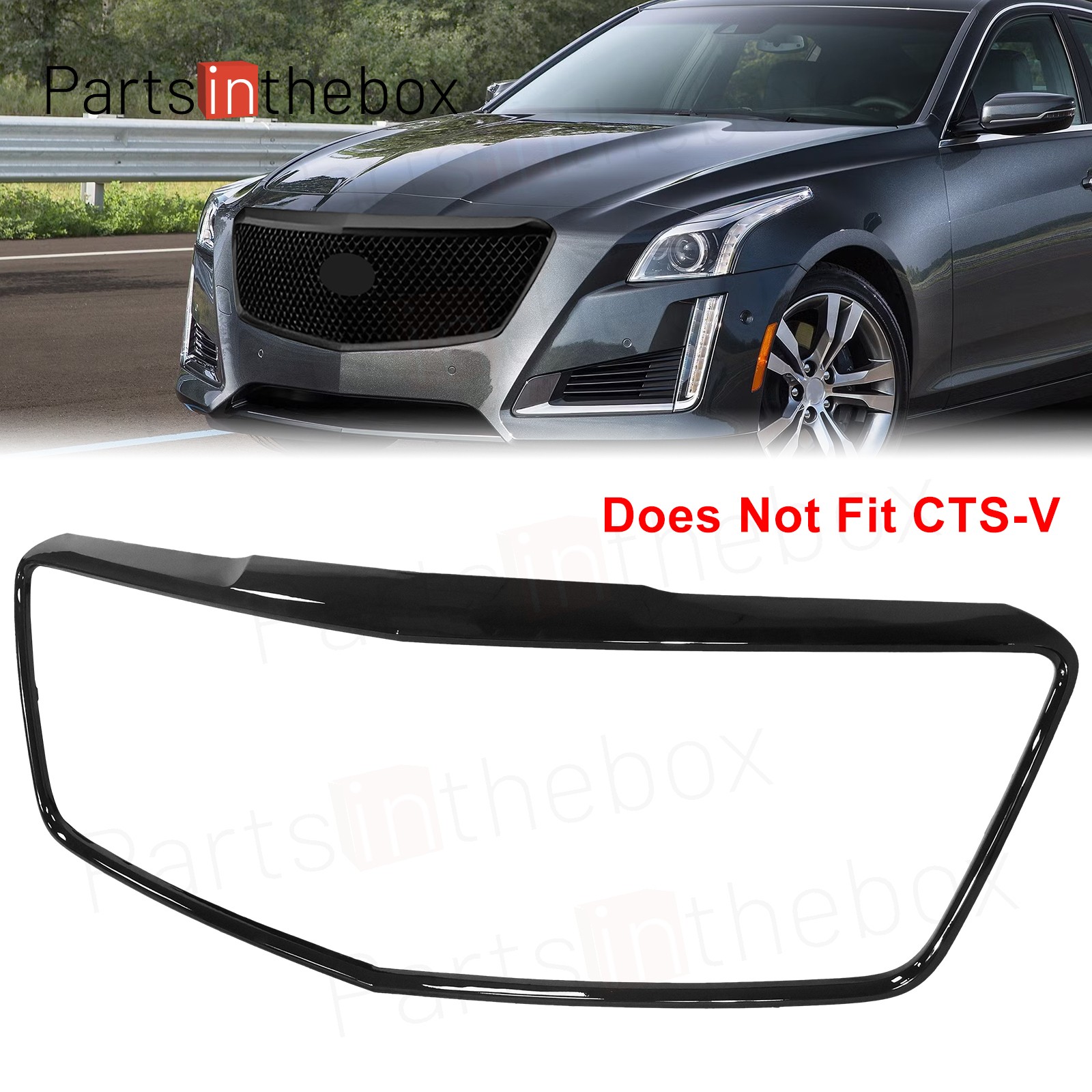 Glossy Black Grille Trim For 2015-2018 Cadillac CTS Center 84124872 GM1202105