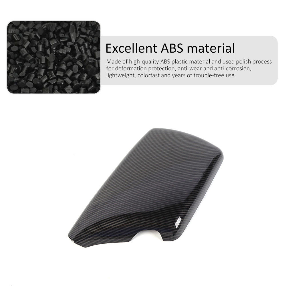 Carbon Fiber Armrest Box Panel Cover Trim For Dodge Challenger 2015+ Accessories
