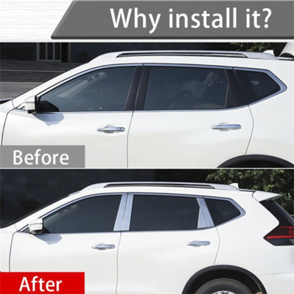 Chrome Acrylic Pillar Posts Window Door Trim Covers for Nissan Altima 2013-2018
