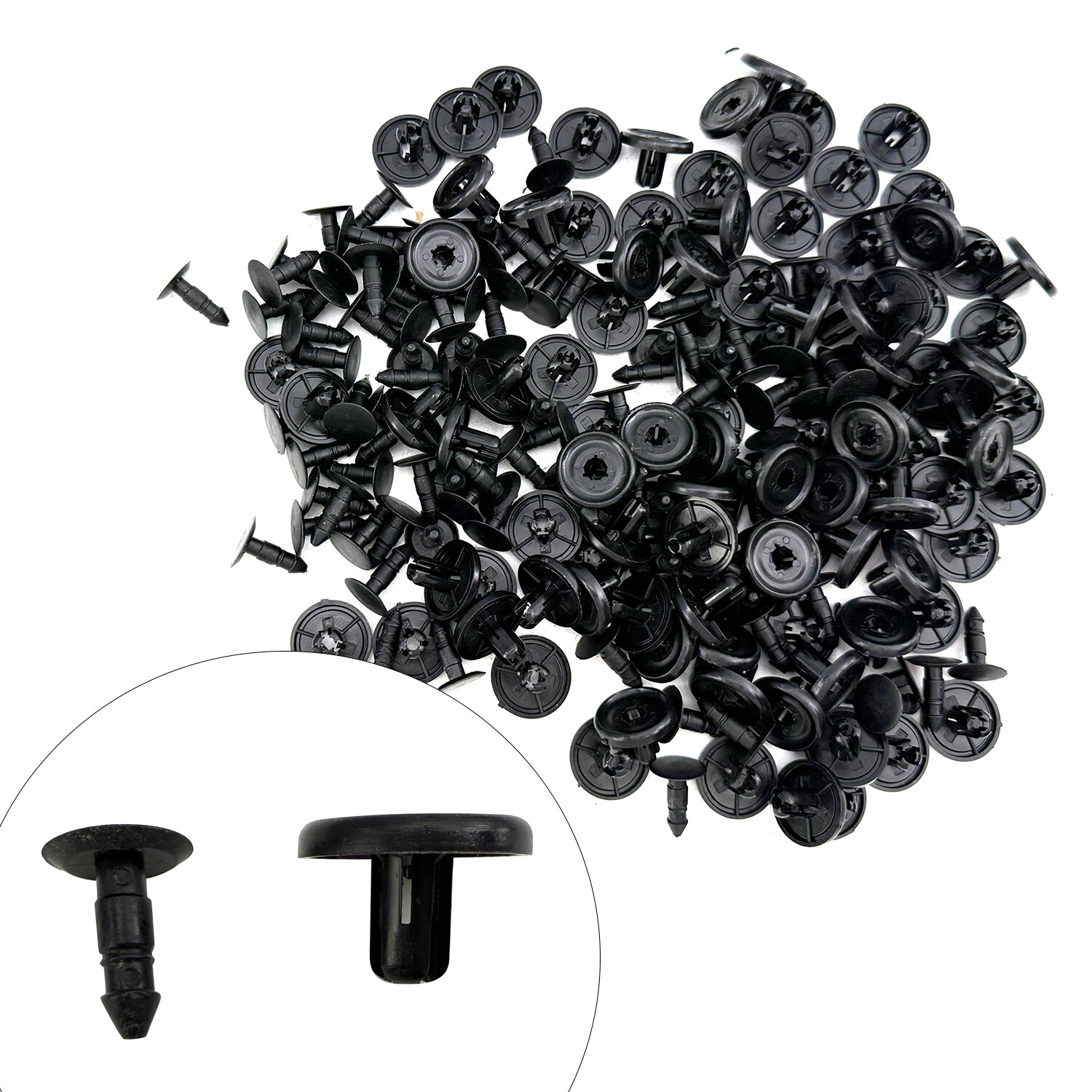 100Pcs Bumper Clips 7mm Fastener Fender Push Plastic Rivet for Toyota Pontiac