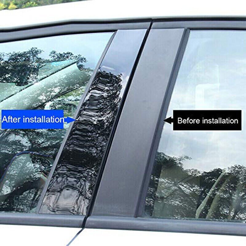 For Land Rover LR4 2010-2016 pc black Door Window Center BC Pillar Posts Trim