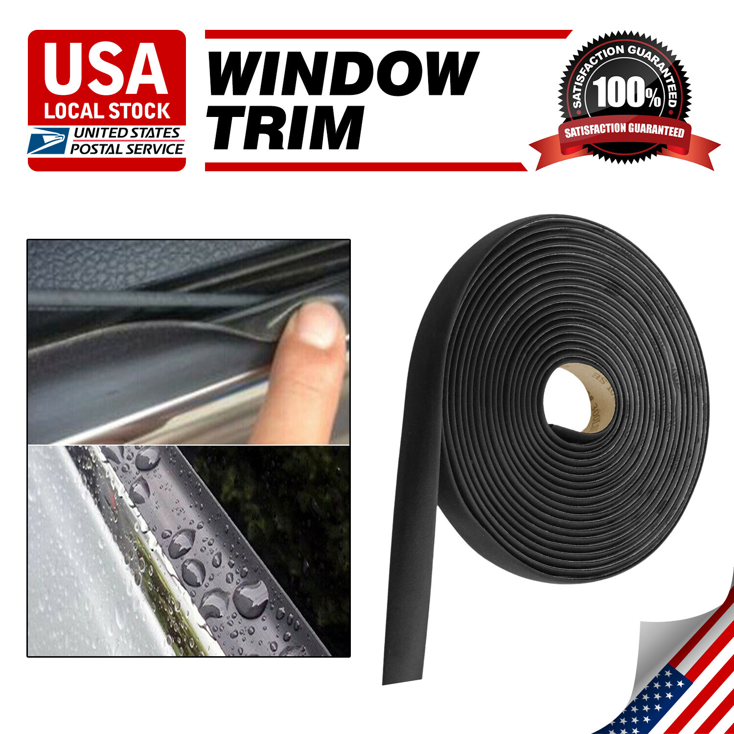 Black Vinyl Wrap Kit for Car & Home Window Trim Door Trim Self-Adhesive 4M/13Ft