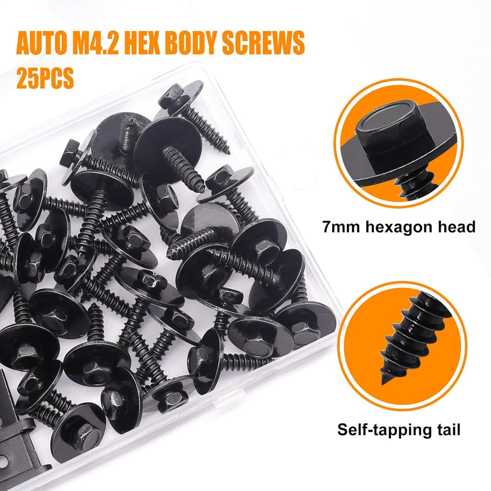 50PCS Universal M4.2 Fender Liner Screws U-Nut Clips Car Engine Splash Fasteners