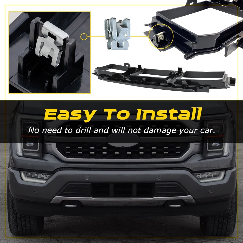Front Bumper Lower Grille Panel & Corner Panel Cover For 2021-2023 Ford F150 B