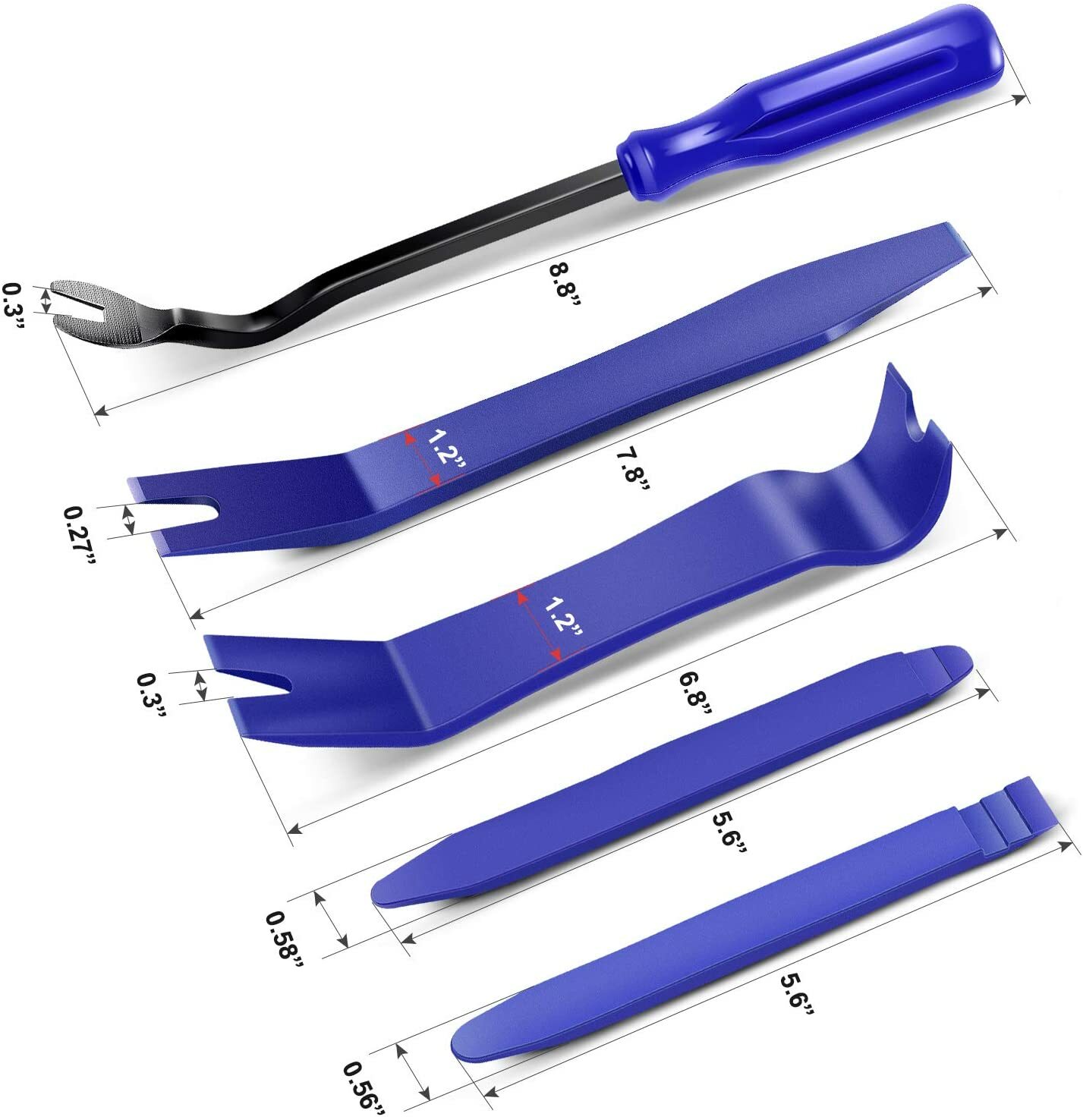 5pcs Car Auto Trim Removal Tools Set w/ Window Molding Fastener Remover