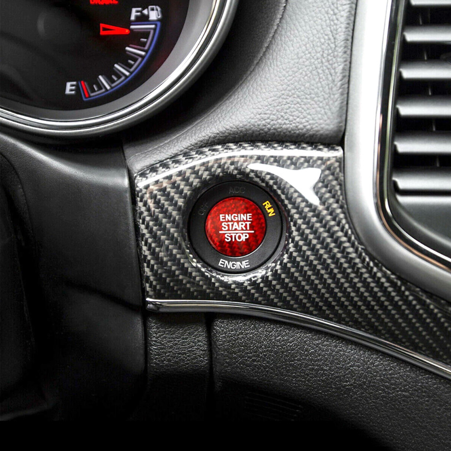 Red Carbon Car Engine Push Start Button Trim Accessories For Dodge Durango 14-26