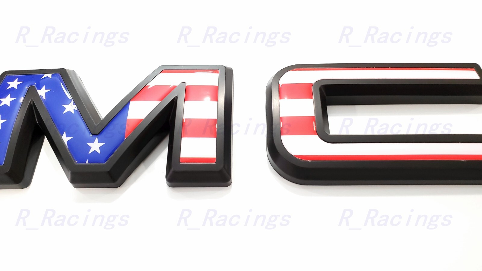 Front Only GMC Blue USA Flag OVERLAY Emblem Badge Fit GMC Canyon Terrain Acadia