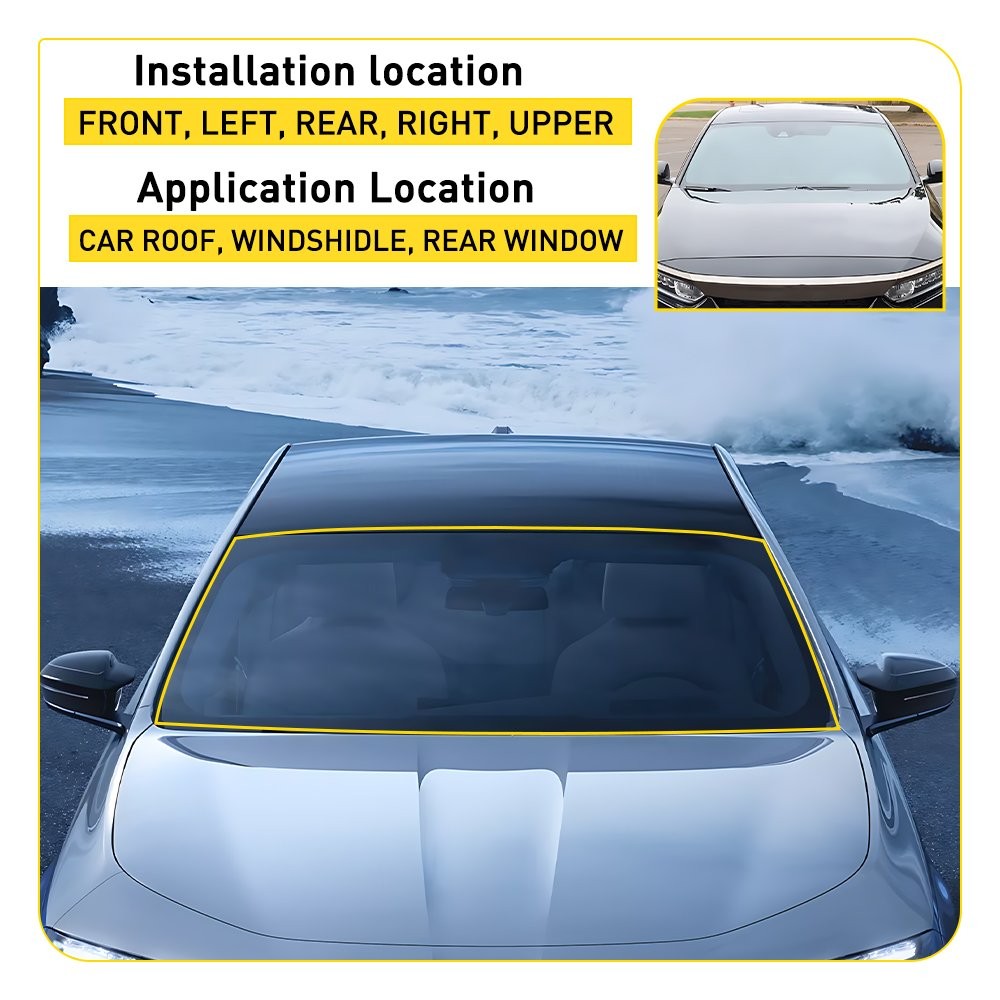3Mx30MM Front Rear Windshield Weather Stripping Self Adhesive Rubber Seal Strip