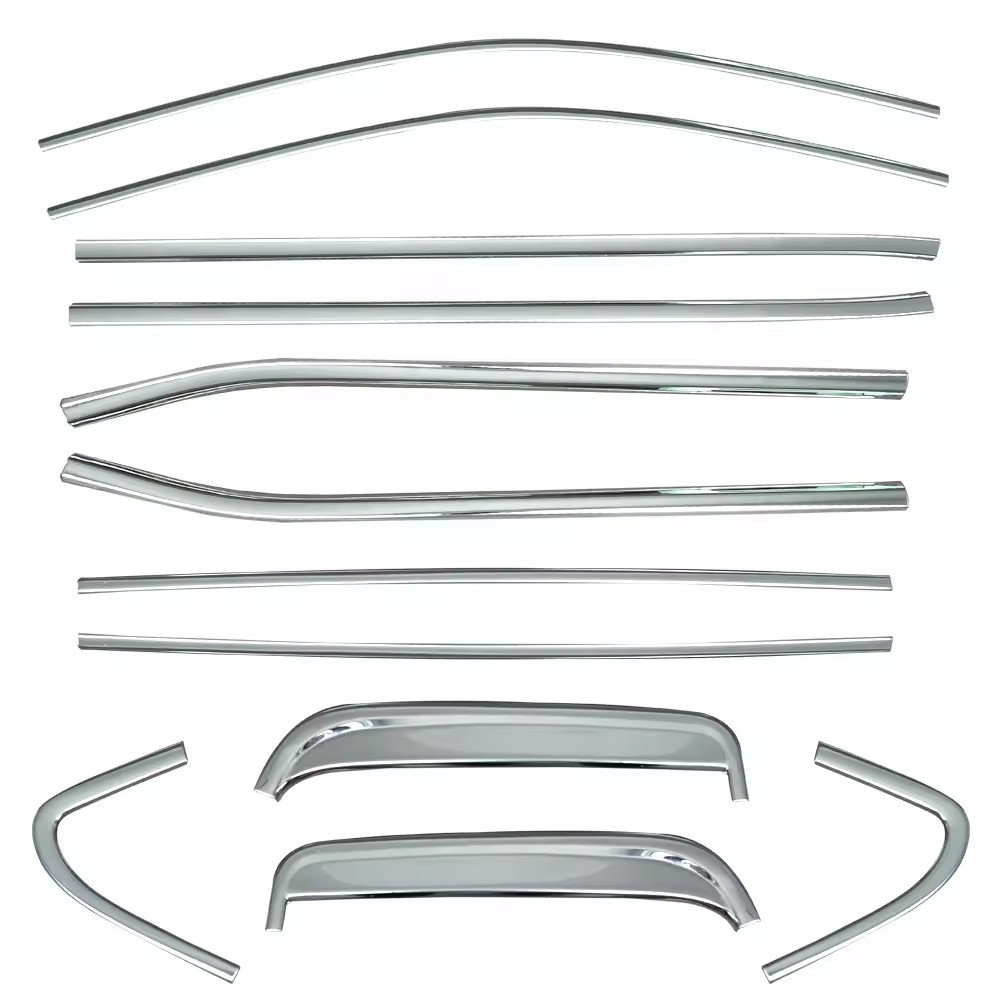 Exterior Window Sill Strips Decor Trim Chrome For 2020-2024 Chevy Silverado 1500