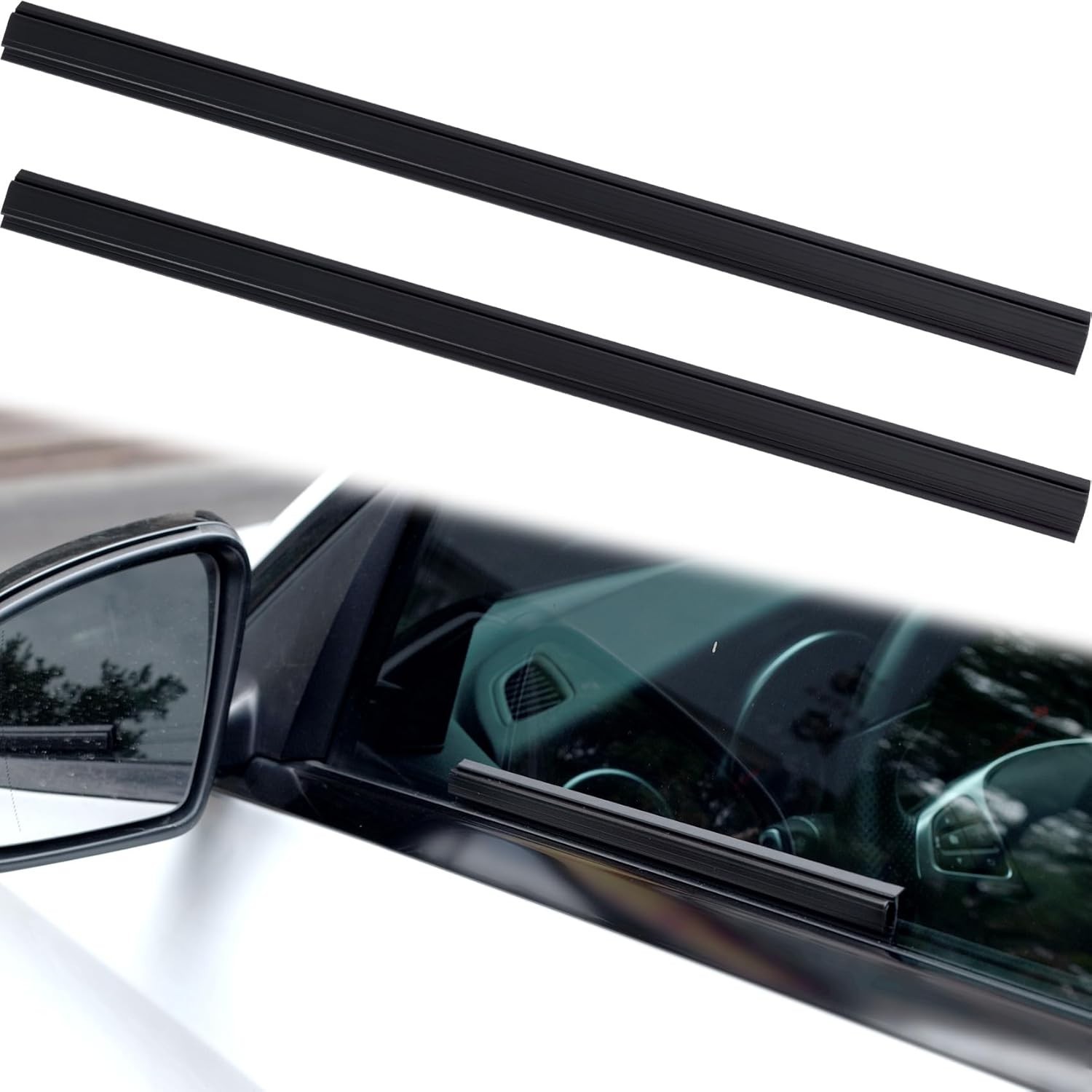 2Pcs Car Window Seal Strip, Weather Strip Window Seals Belt, Outer Door Moulding