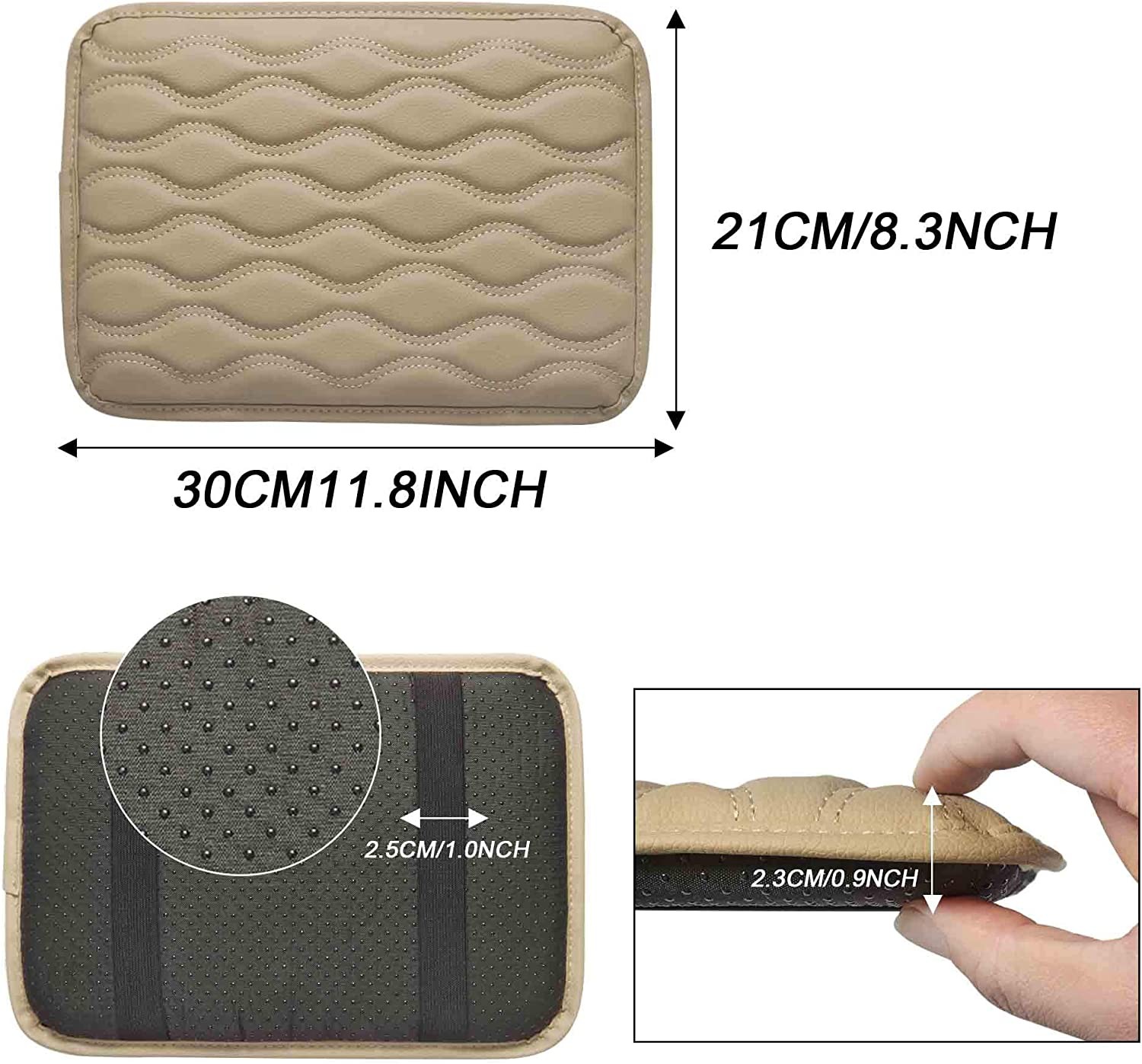 PU Leather Auto Armrest Pad Cover Center Console Box Cushion Mat Car Accessories