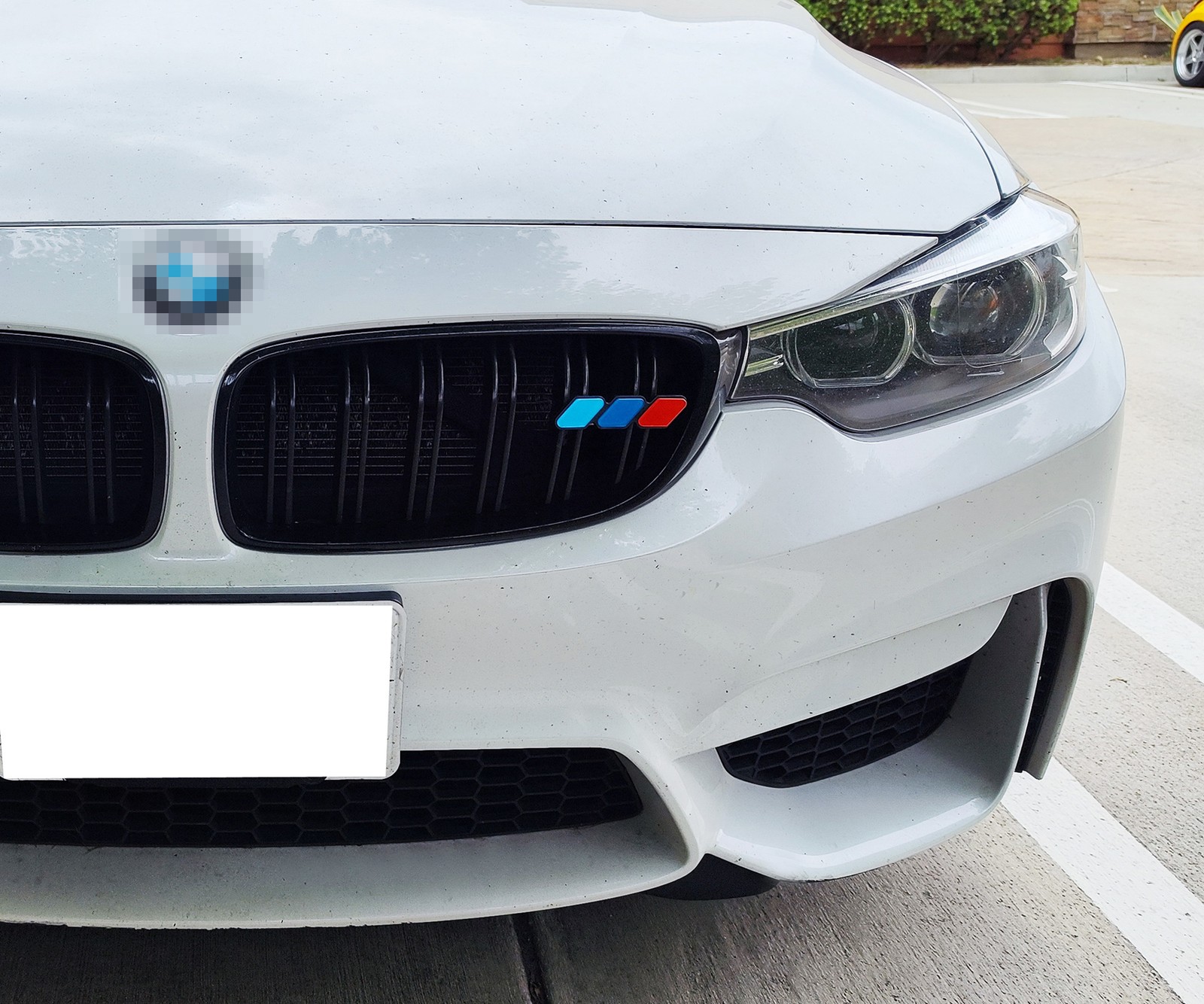 M-Spor 3-Color Lower/Hood Grille Badge Emblem w/EZ Toggle Anchor Bolts For BMW