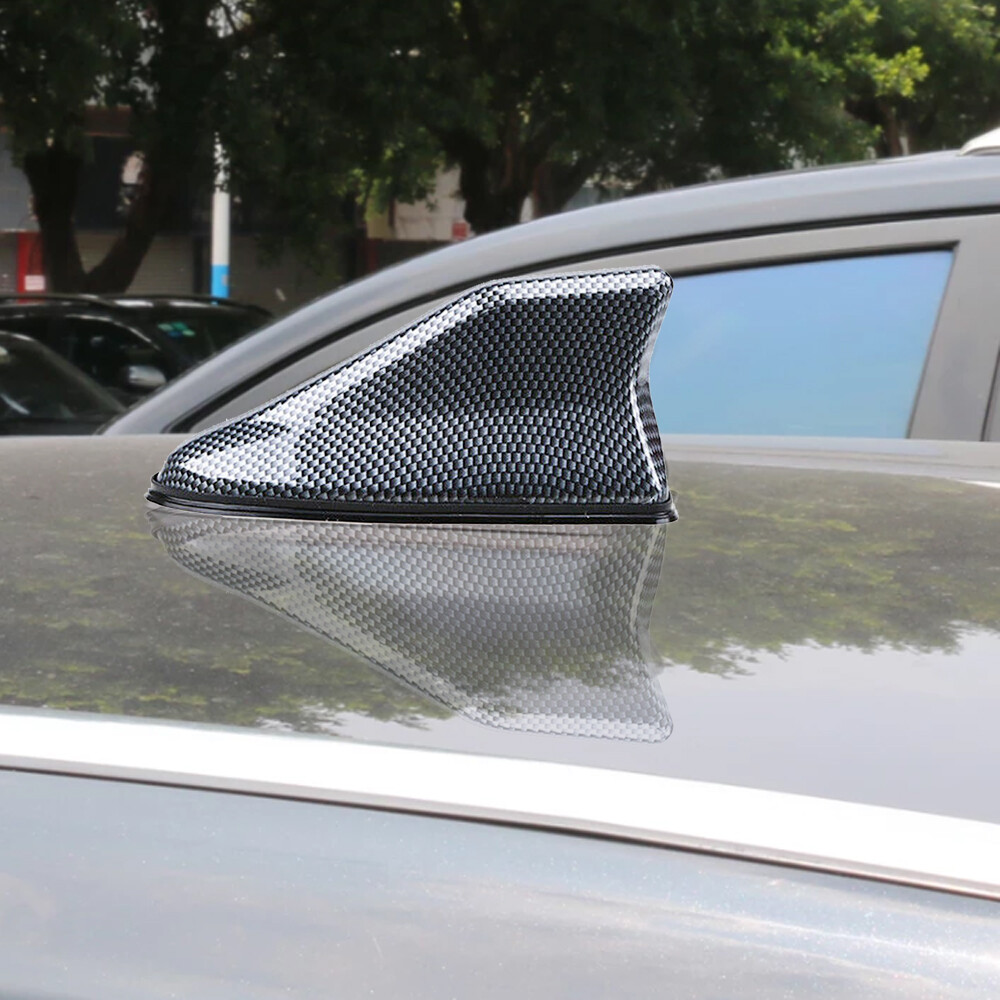 Car SUV Shark Fin Roof Antenna Radio AM/FM Signal Aerial Universal Carbon Fiber