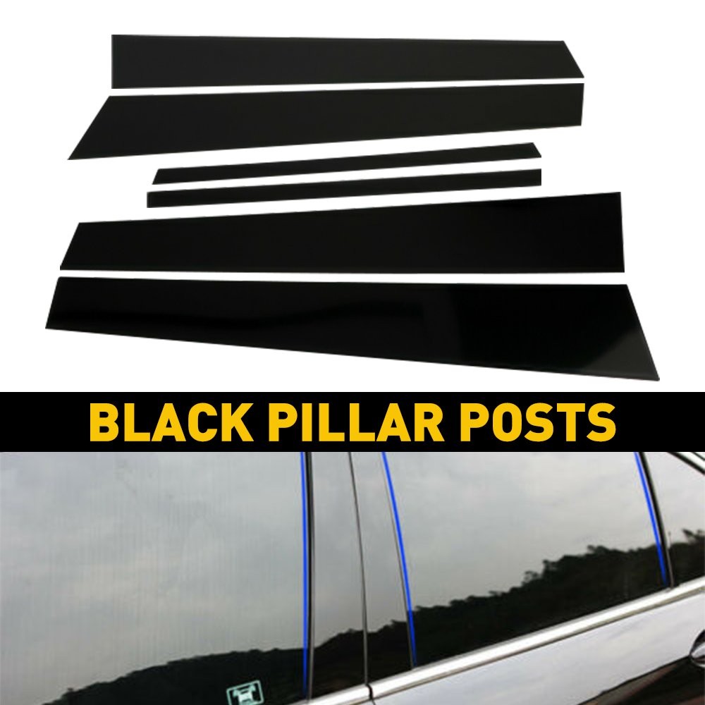For 2008-2012 Honda Accord 6pcs Black Pillar Posts Set Door Trim Piano Cover Kit