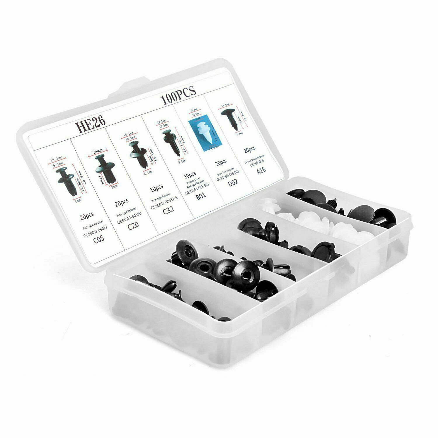 Car Bumper Body Parts Rivet Molding Retainer Push Pin Clip-Trim/Assortments Kit