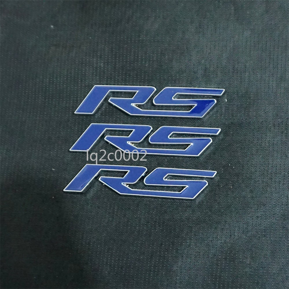 1x Chrome Blue Silver RS Metal Badge Sticker Emblem Decal Sports Racing Motor GT