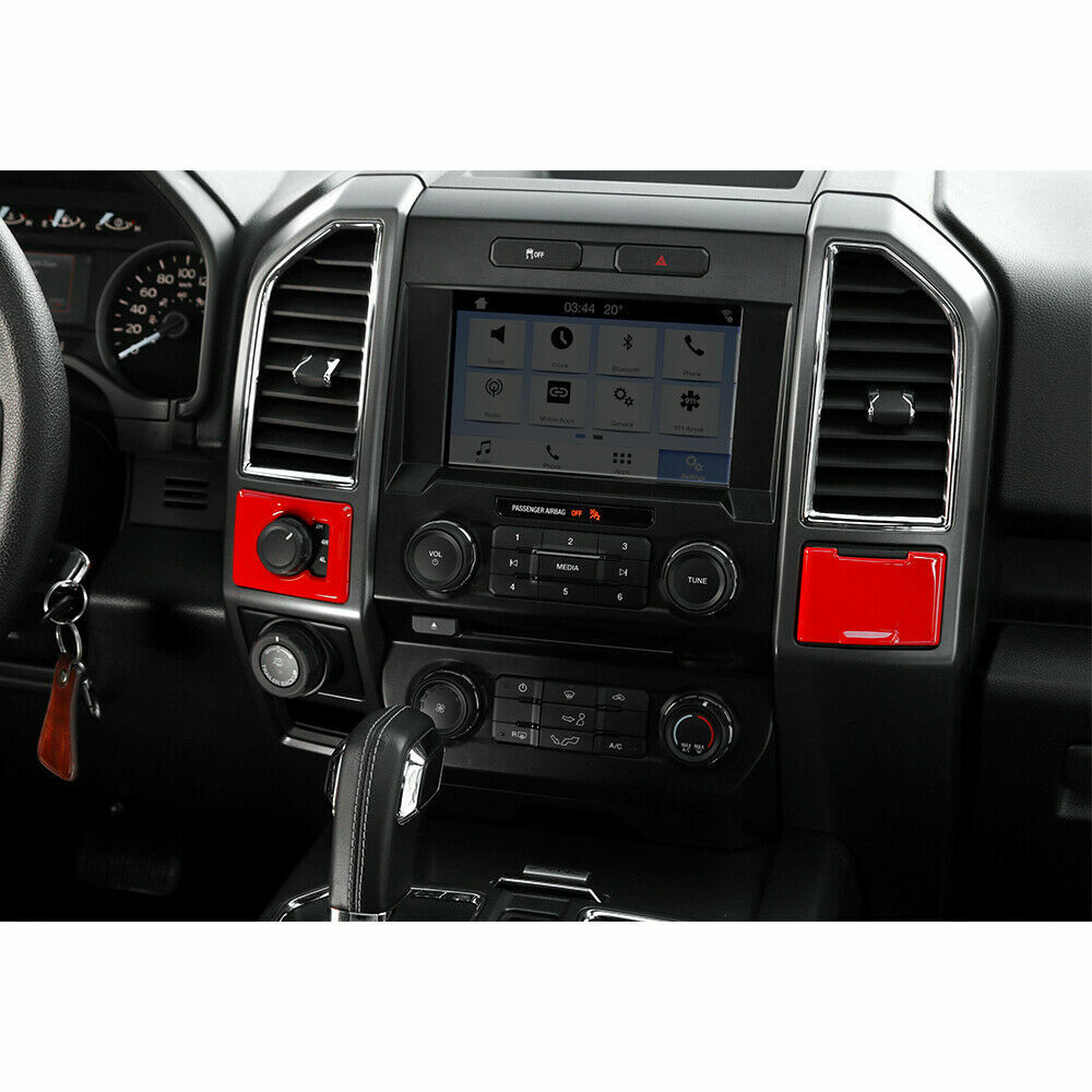 Full Cover Kit Interior Decor Panel Trim for Ford F150 2015-2019 Red Accessories