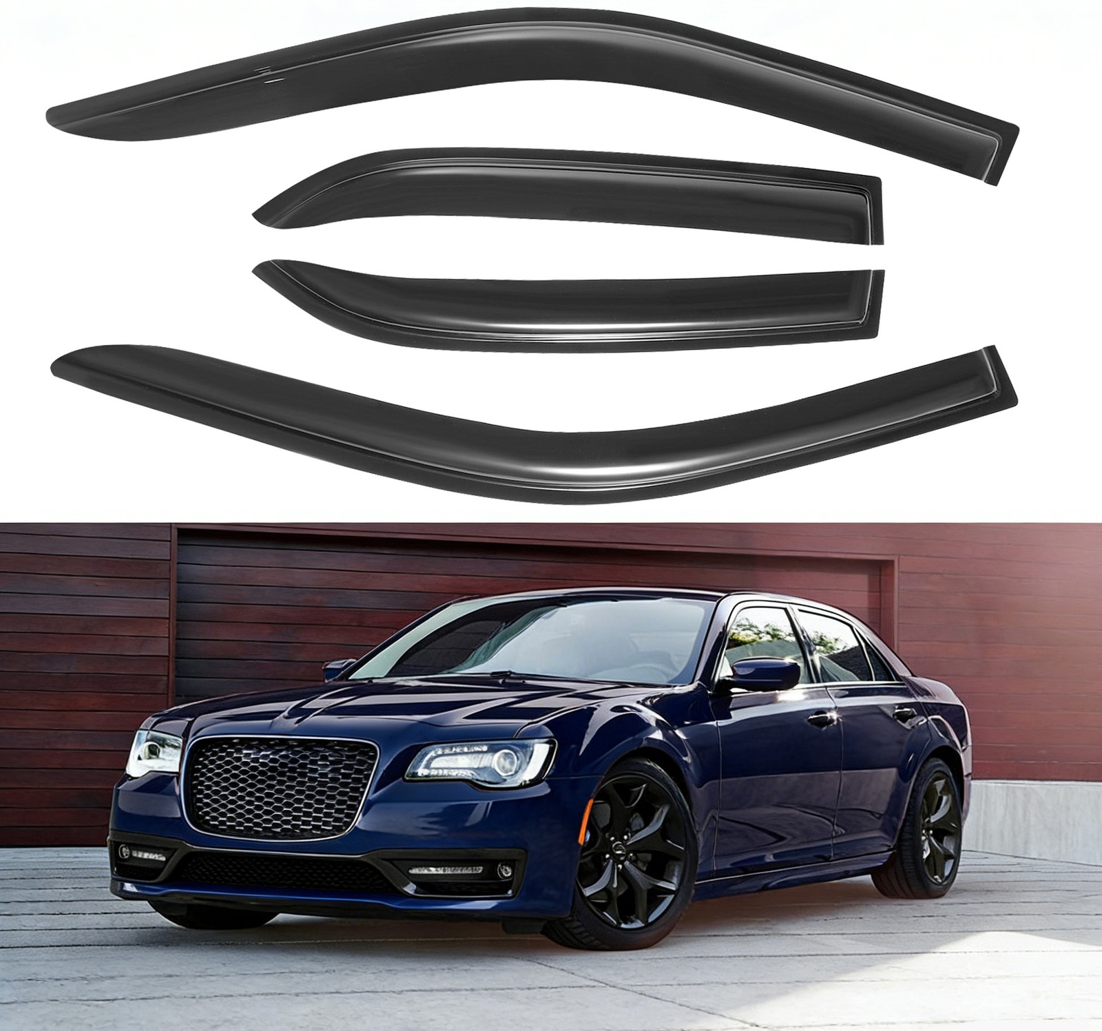 For 2011 2018-2023 Chrysler 300 In-Channel Window Visors Acrylic Rain Deflectors