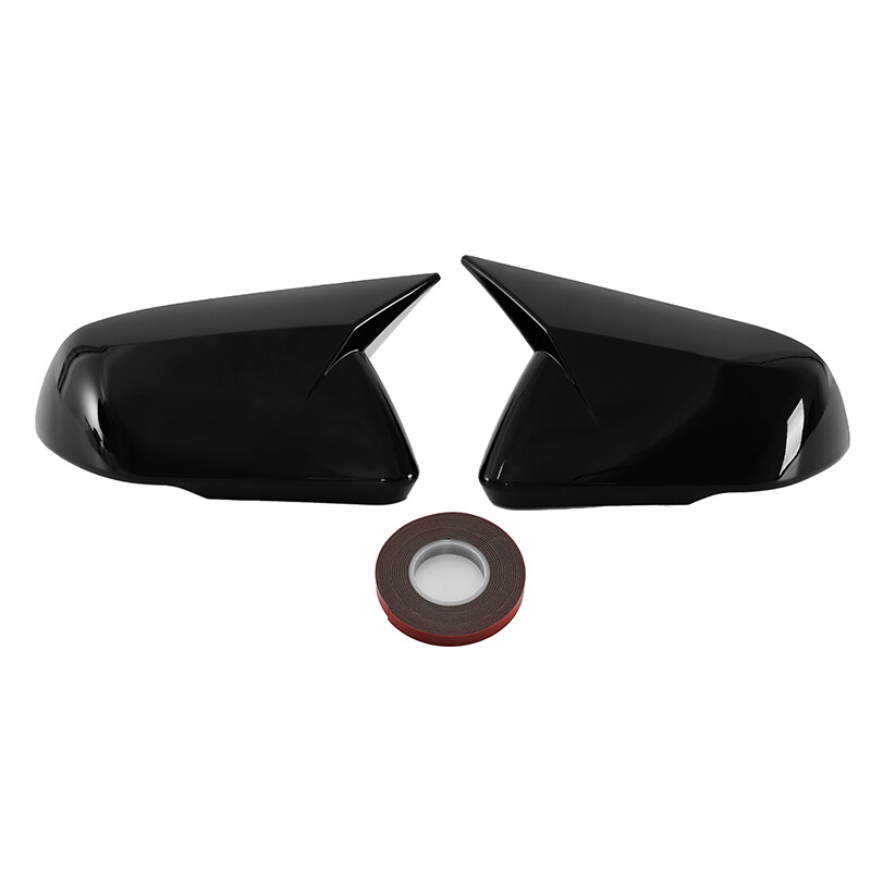 GLOSS BLACK SIDE MIRROR COVERS Cap FOR 2015-2022 FORD MUSTANG WITH LED SIGNAL GT
