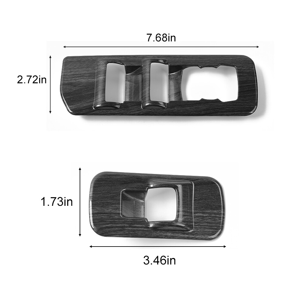 Black Wood Grain Window Lift Switch Panel Decor Cover Trim For Ford F150 2015-20