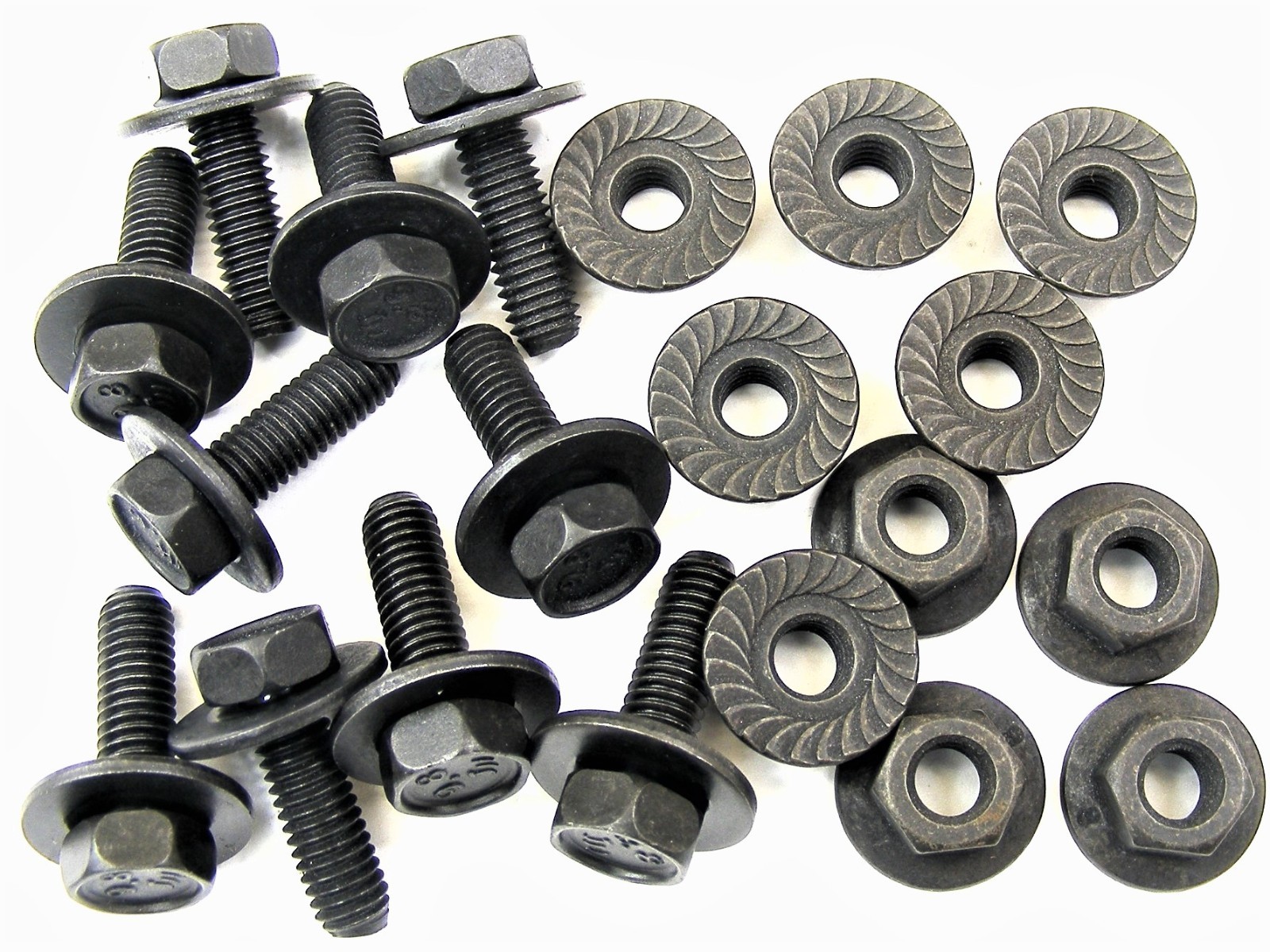 For Nissan Body Bolts & Nuts- M6-1.0 x 20mm Long- 10mm Hex- 20pcs (10ea)- #387